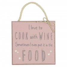 Love Life Square Plaque - Cook with Wine