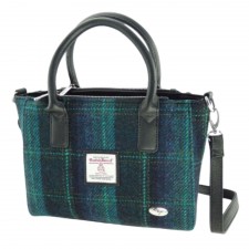 Harris Tweed 'Brora' Small Tote Bag In Turquoise Check