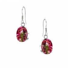 Shrieking Violet Heather Small Oval Drop Earrings