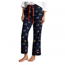 Joules Luna Brushed Cotton Pyjama Bottoms in Navy Sausage Dogs