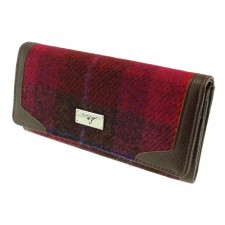 Harris Tweed 'Bute' Purse In Deep Pink