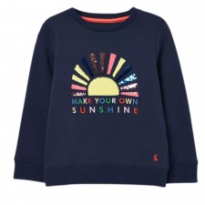 Joules Girl's Mackenzie Sweatshirt in Blue Sun 8 Years