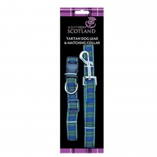 Green Tartan Dog Collar and Lead