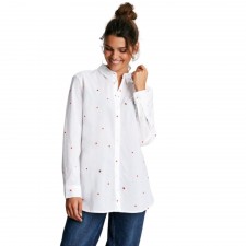 Joules Ladies Cornelia Casual Cotton Shirt In White Spot