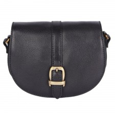 Barbour Laire Leather Saddle Bag in Black
