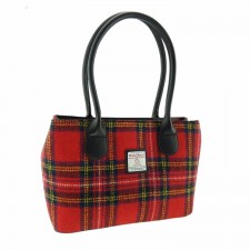 Harris Tweed 'Cassley' Tartan Classic Handbag In Royal Stewart
