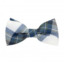 Stewart Muted Blue Tartan Bow Tie