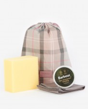 Barbour Mini Reproofing Kit in Pink/Taupe Tartan