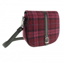 Harris Tweed 'Beauly' Shoulder Bag - In Raspberry Check