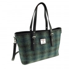 Harris Tweed 'Spey' Large Tote Bag in Moss Green