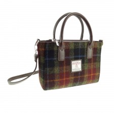 Harris Tweed 'Brora' Small Tote Bag In Rust Check