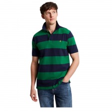 Joules Men's Filbert Polo Shirt in Navy Green Stripe