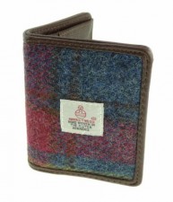 Harris Tweed Lewis Credit Card Holder In Multi Colour Tartan