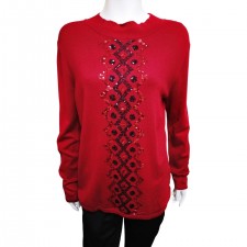 Casamia Ladies Turtle Neck Red Sequin Jumper