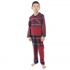 Barbour Children's Unisex Christmas PJ Set in Red Tartan