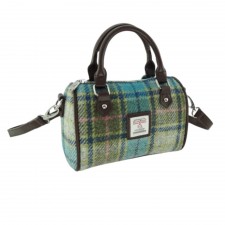 Harris Tweed 'Kilbride' Mini Bowling Bag In Turquoise Tartan