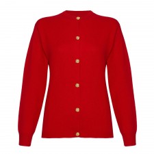 Lona Scott Ladies Red Golfer Cashmere Cardigan