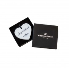 Gretna Green Congratulations Hanging Stone Heart Decoration