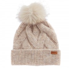 Barbour Ladies Dace Cable Beanie in Sand Beige