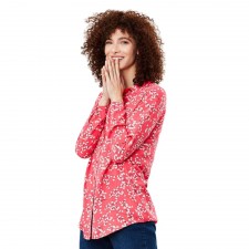 Joules Ladies Elvina Button Front Woven Shirt In Red Ditsy UK 8
