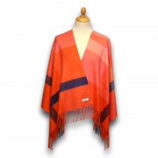 Lona Scott 100% Cashmere Stole in Coral and Orange