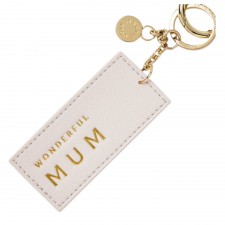 Katie Loxton Chain Keyring "Wonderful Mum" in Off White