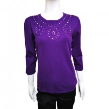 Casamia Ladies 3/4 Sleeve Pansy Swirl Jumper