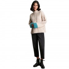 Joules Ladies Marilyn All Over Cable Jumper in Oat