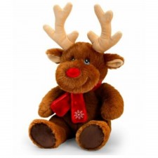 Keel Toys Keeleco Christmas Reindeer With Scarf 25cm Soft Toy