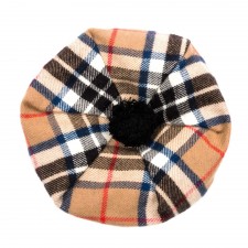 Lochcarron Camel Thomson Modern Tartan Brushed Wool Tam