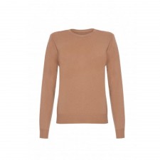 Gretna Green Ladies Crew-Neck 100% Cashmere Jumper in Camel