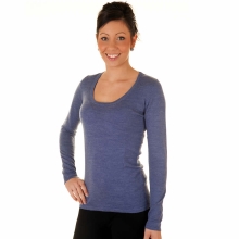 Ladies Blue Scoop Neck Lambswool Jumper