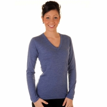 Ladies Blue Lambswool V-Neck Jumper