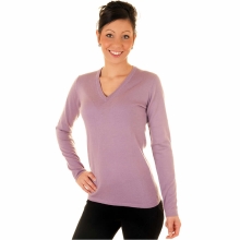Ladies Lilac Lambswool V-Neck Jumper