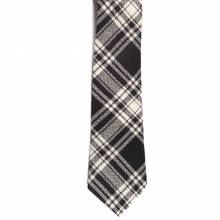Menzies Black and White Tartan Tie