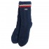 Barbour Men&#039;s Cable Knit Lounge Socks in Navy &amp; Cranberry