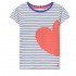 Joules Girl&#039;s Pixie Short Sleeve T-Shirt in Red Heart Stripe