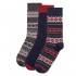 Barbour Men&#039;s Fairisle Sock Gift Box in Cranberry &amp; Black Slate Mix