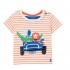 Joules Tate Artwork T-Shirt in Red Stripe Truck