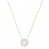 Swarovski Sparkling Dance Round White Crystal Rose Gold Pendant Necklace