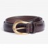 Barbour Mock Croc Leather Belt in Black Cherry