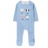 Joules Zippy Artwork Cotton Babygrow in Farm Blue