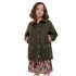Barbour Girls Acorn Waxed Jacket in Olive/Retro Floral