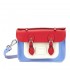 Cambridge Satchel 8 inch Mini Satchel Bag in Red Berry, Snowdrop White &amp; Bluebell Blue