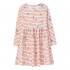 Joules Girl&#039;s Nancy Long Sleeve Jersey Dress in White Ditsy