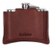 Barbour 4oz Hinged Hip Flask in Brown Leather