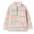 Joules Girl&#039;s Merridie Quarter Zip Fleece in Cream Multi Stripe