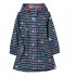 Joules Girls Go lightly Packaway Jacket in Navy Coastal Ditsy