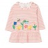 Joules Dazzle Artwork Peplum Dress in Pink Stripe Check