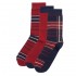 Barbour Men&#039;s Tartan Sock Gift Box in Cranberry